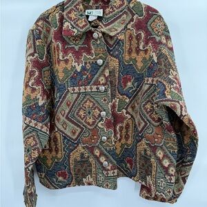 Vintage Colorful Tapestry Blazer